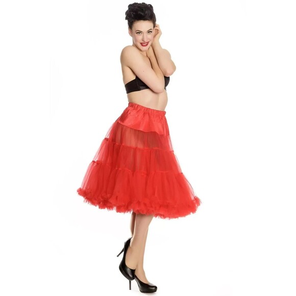 Hell Bunny RED PETTICOAT Retro NWT size XS-M 1950s, 60s Pin Up/ 21"  Long - Picture 1 of 5
